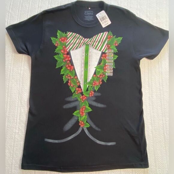 Authentic Classic Men’s Medium Christmas Black T-Shirt - Picture 1 of 3
